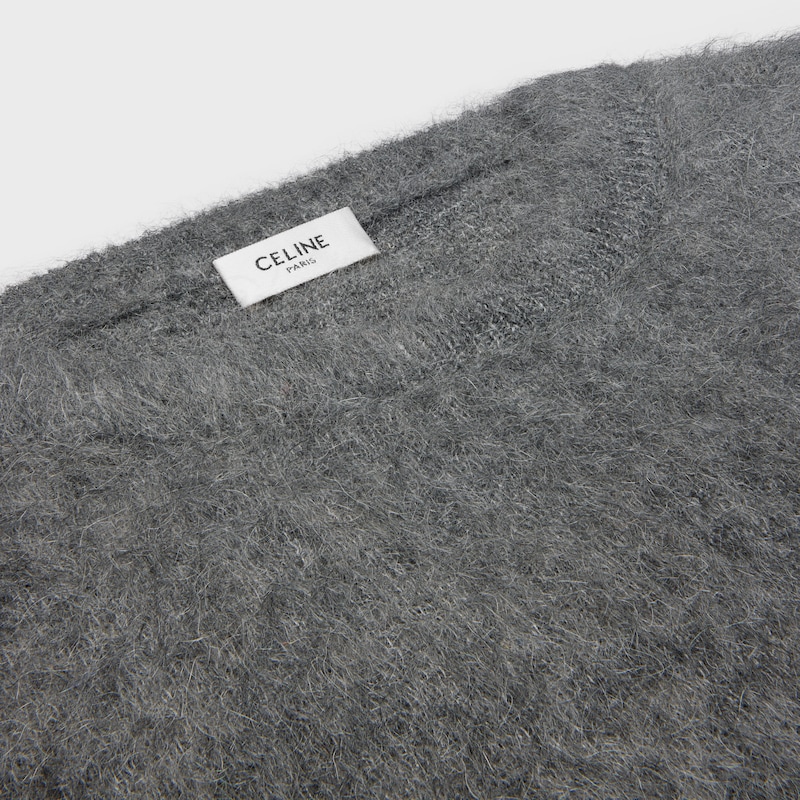 rundhalspullover aus gebürstetem mohair