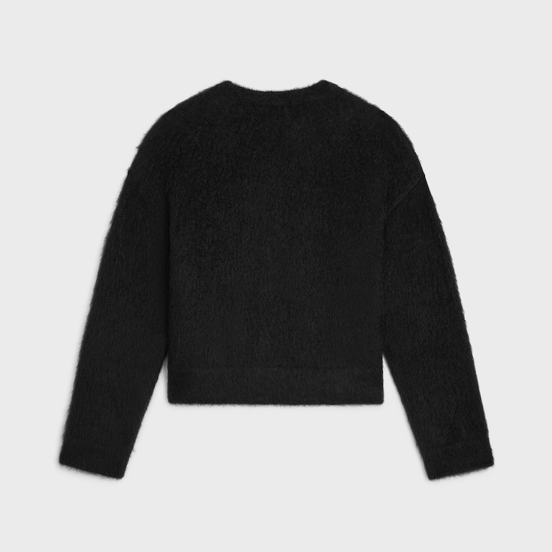 rundhalspullover aus gebürstetem mohair