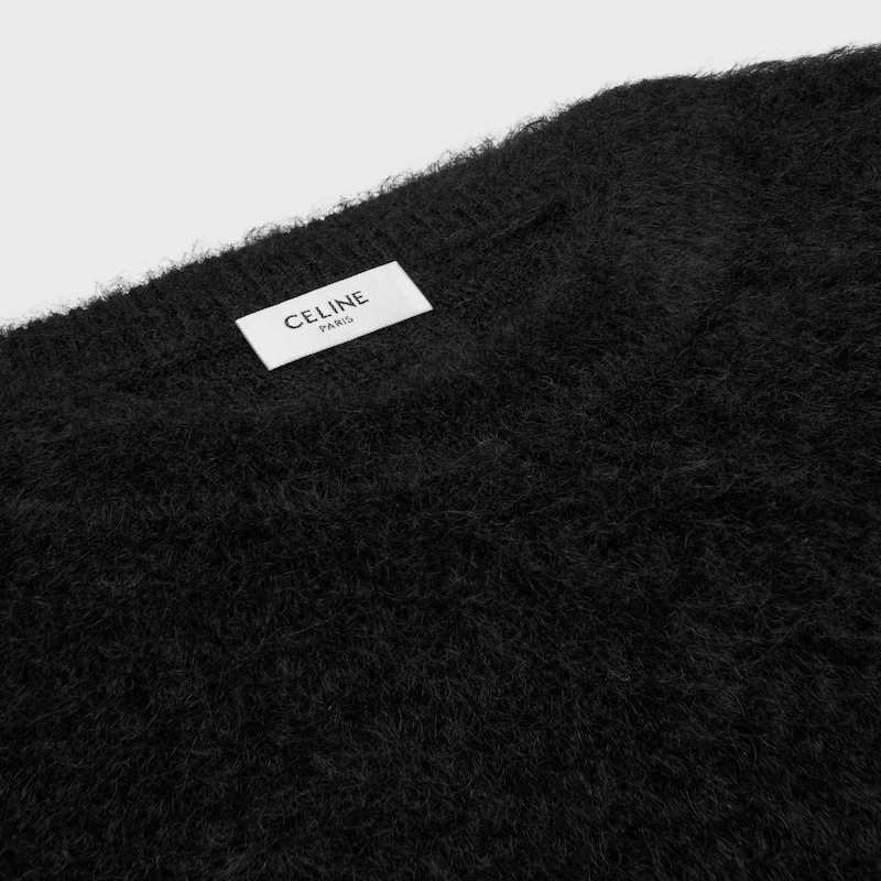 rundhalspullover aus gebürstetem mohair