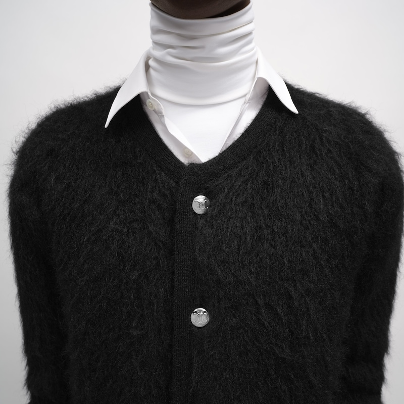strickjacke aus gebürstetem mohair