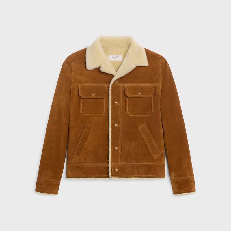 truckerjacke aus spaltkalbsleder
