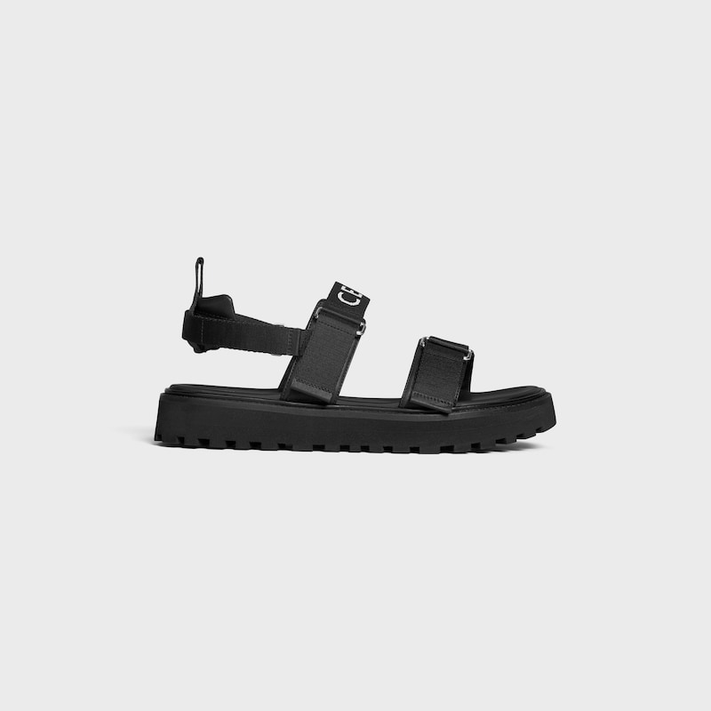 celine billie riemchensandalen aus „celine-jacquard und kalbsleder