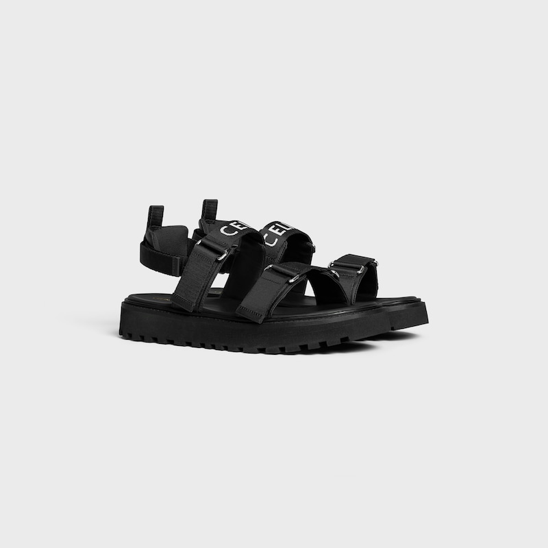 celine billie riemchensandalen aus „celine-jacquard und kalbsleder
