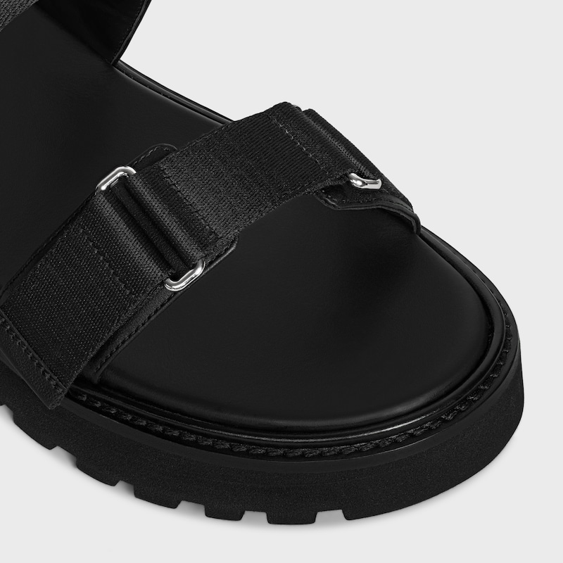 celine billie riemchensandalen aus „celine-jacquard und kalbsleder