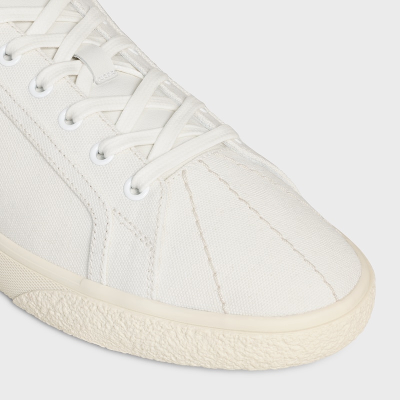 celine lou low schnÜrsneaker mit gesticktem triomphe-modus aus canvas und kalbsleder