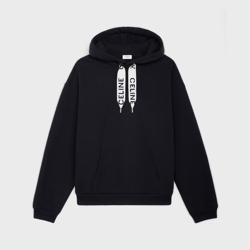 celine loose hoodie aus baumwollfleece