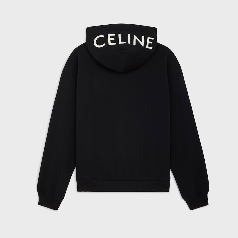 celine lockerer kapuzenpullover mit reißverschluss aus baumwollfleece