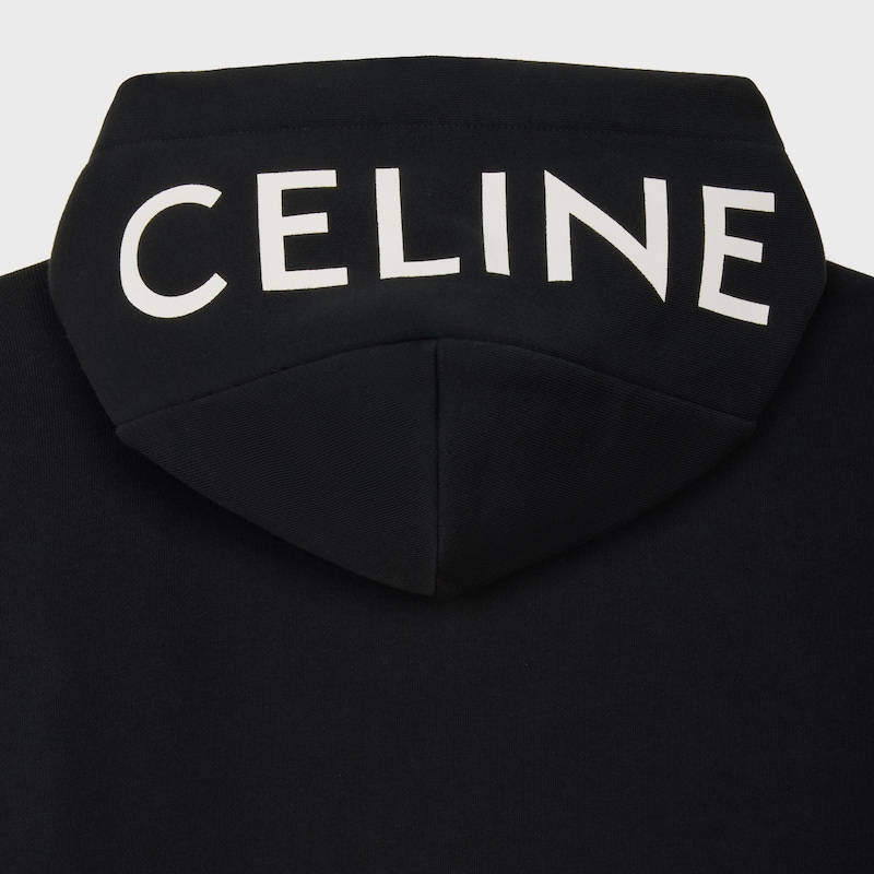 celine lockerer kapuzenpullover mit reißverschluss aus baumwollfleece