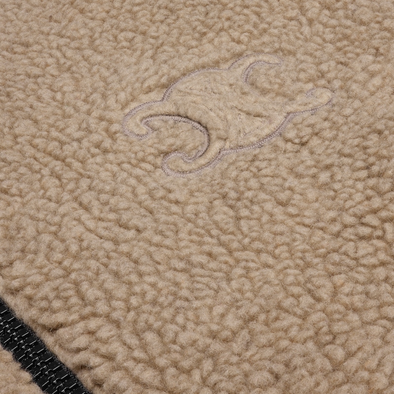 kapuzenjacke aus woll- und baumwollfleece
