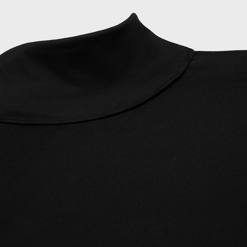 stehkragen-top aus sportlichem baumwolljersey