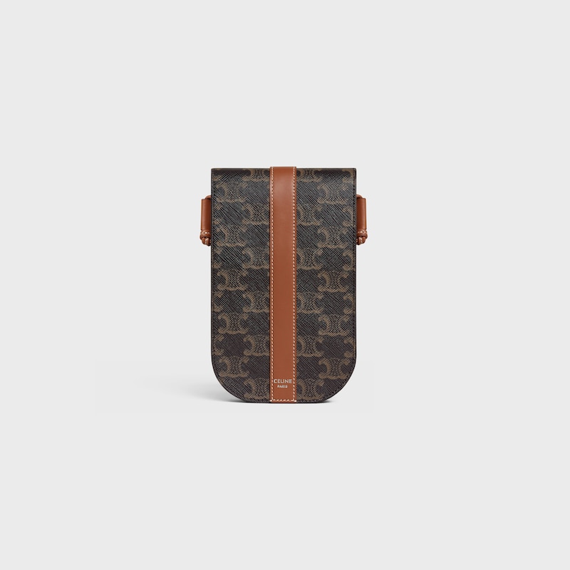 handytasche mit klappe aus triumphe canvas und kalbsleder