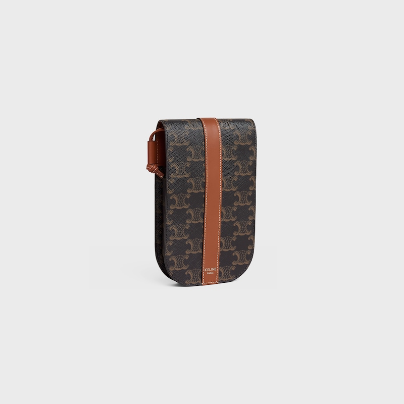 handytasche mit klappe aus triumphe canvas und kalbsleder